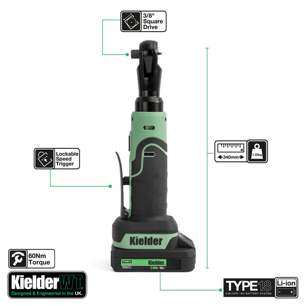 KWT-010 TYPE18 18v 3/8" Compact Ratchet (Kits)