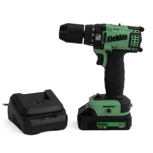 KWT-011-91 TYPE18 18v Drill Driver, 1 x 2.0Ah, Charger + 4 x Cobalt Drill Bits (Eco Case, with EVA Foam Insert)