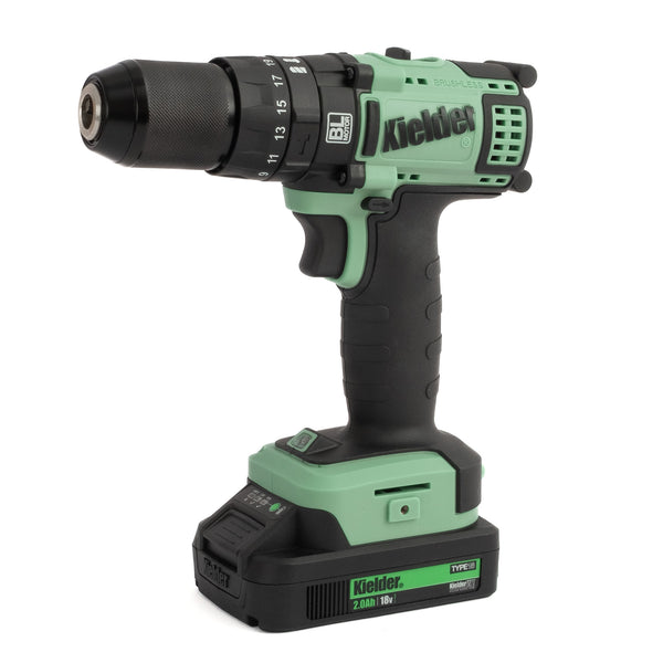 KWT-014-91 TYPE18 18v Combi Drill, 1 x 2.0Ah, Charger + 5 x Drill Bits (Eco Case, with EVA Foam Insert)