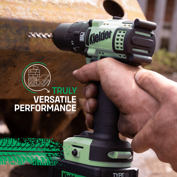 KWT-014-91 TYPE18 18v Combi Drill, 1 x 2.0Ah, Charger + 5 x Drill Bits (Eco Case, with EVA Foam Insert)