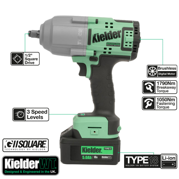 KWT-TPK 1/2" High Torque & 3/8" Ultra Compact Impact Wrench Twin Pack