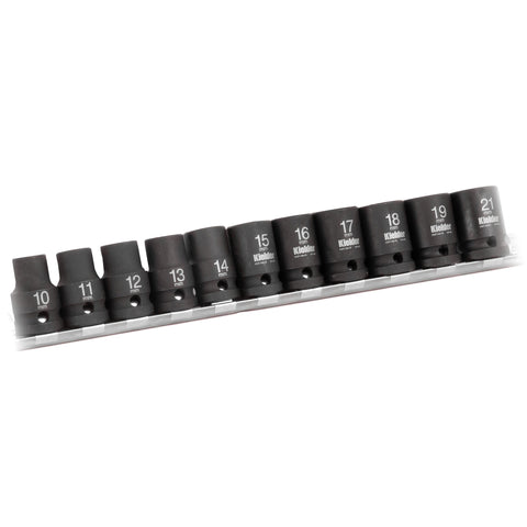 KWT-124-05 1/2" 11pc Short Impact Socket Set (On Socket Rail)