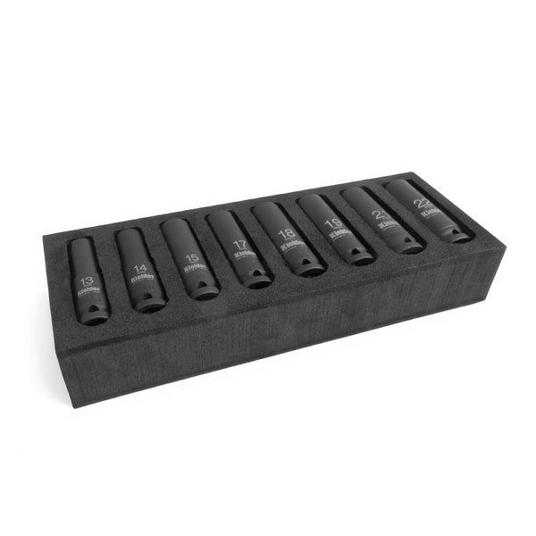 KWT-126 1/2" 8pc Deep Impact Socket Set 13, 14, 15, 17, 18, 19, 21 & 22mm (In Foam)