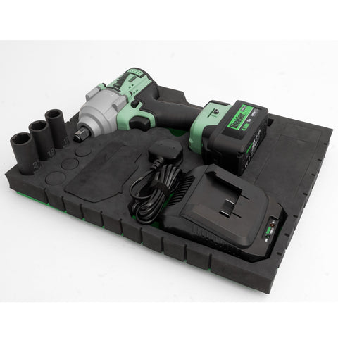 KWT-180-81 TYPE18 18v 1/2" Mid Torque Impact Wrench, 1 x 4.0Ah + Charger + 3 x Impact Sockets (Eco Case, with EVA Foam Insert)