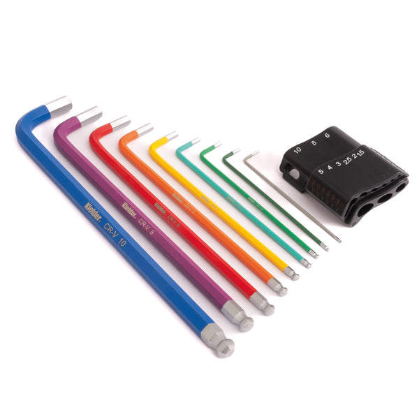 KWT-202-01 9pc Colour Coded Long Hex Key Set