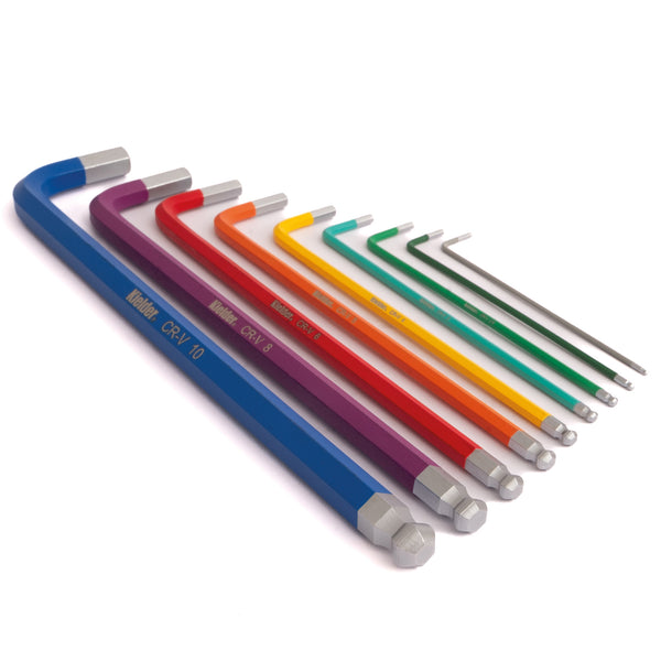 KWT-202-01 9pc Colour Coded Long Hex Key Set