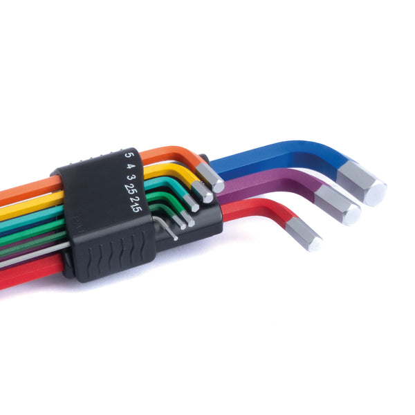 KWT-202-01 9pc Colour Coded Long Hex Key Set