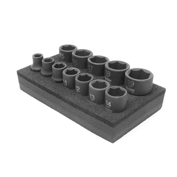 KWT-384 3/8" 12pc Short Impact Socket Set (In Foam)