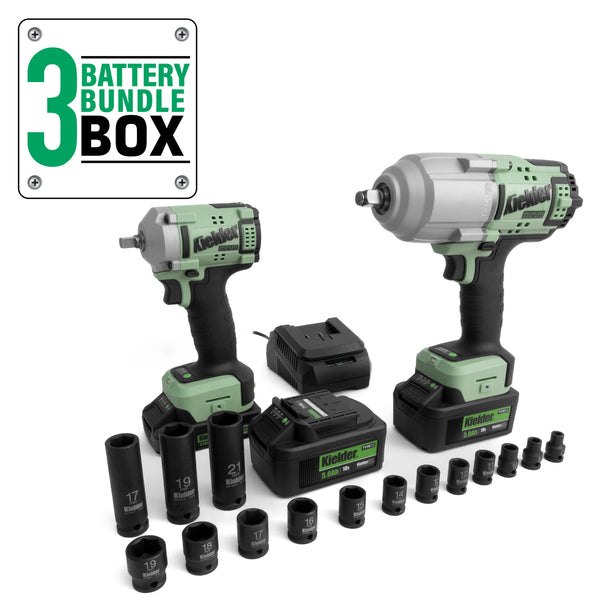 KWT-BBB 3 Battery Bundle Box (High Torque Impact Wrench & Ultra Compact Impact Wrench)