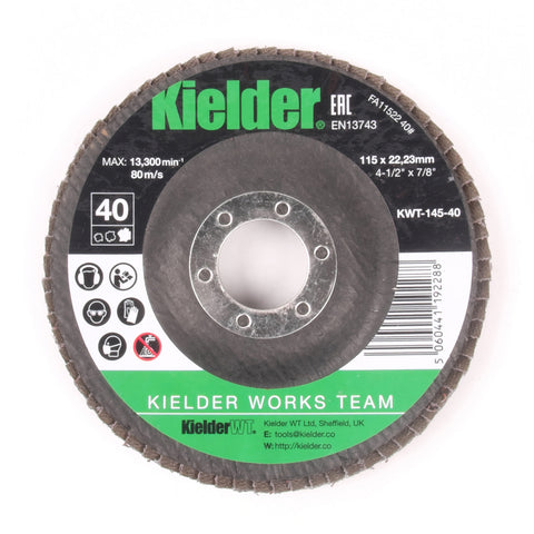KWT-145 115mm 40 Grit Flap Disc for Angle Grinder