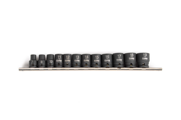 KWT-384 3/8" 12pc Short Impact Socket Set (On Socket Rail)
